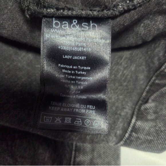 ba&sh Black Jean Jacket with Waist Tie - Picture 7 of 12